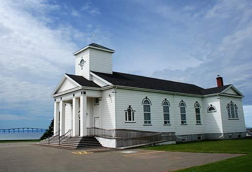 St. Peter's Cathollic Church, Seven Mile Bay Exterior view of St. Peter's Cathollic Church, Seven Mile Bay with view of Confederation Bridge in the distance